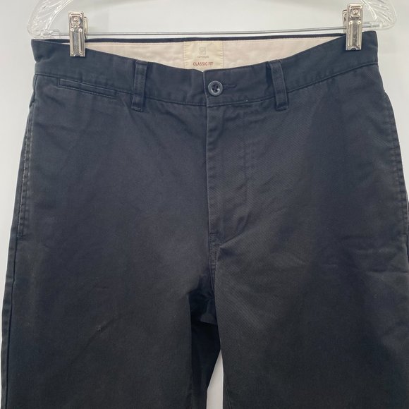GAP KHAKIS CHINO CLASSIC FIT PANTS SLACKS BLACK UNISEX 30 x 30 - Picture 2 of 9